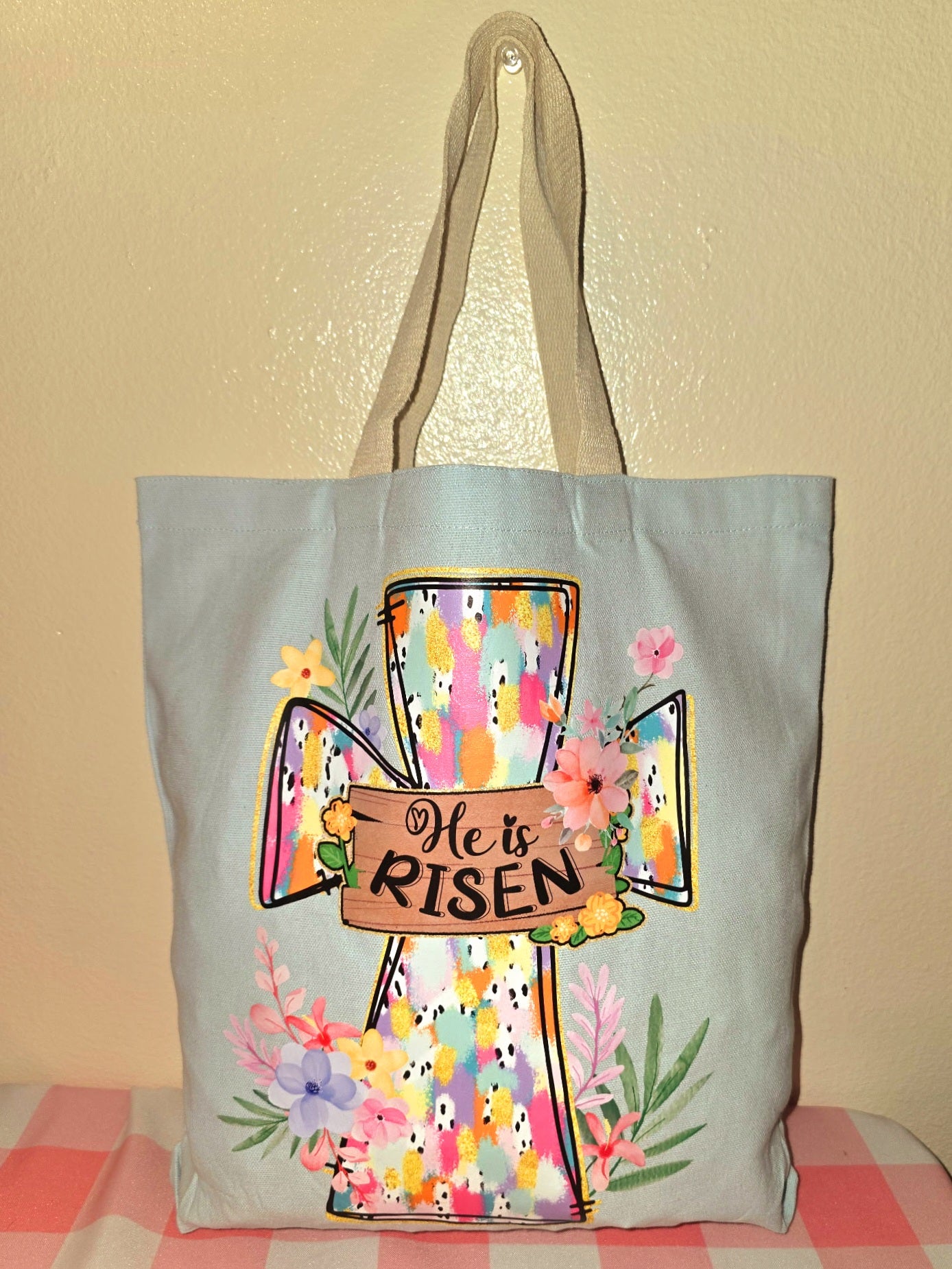 Easter Cross Tote - He is Risen